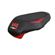 Ducati Panigale V4 2025 Passenger Seat Cover Tappezzeria Suede Black Red V4 Logo