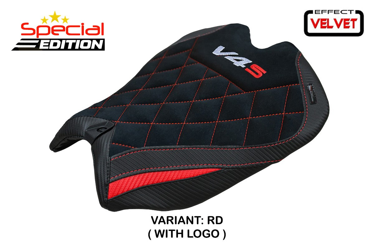 Ducati Panigale V4S 2025-2026 Seat Cover TPZ Italia Velvet Red Black
