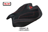 Ducati Panigale V4 2025 Seat Cover Tappezzeria Suede Black V4 Logo