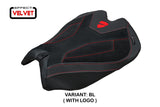 Ducati Panigale V4 2025 Seat Cover Tappezzeria Suede Black Ducati Logo
