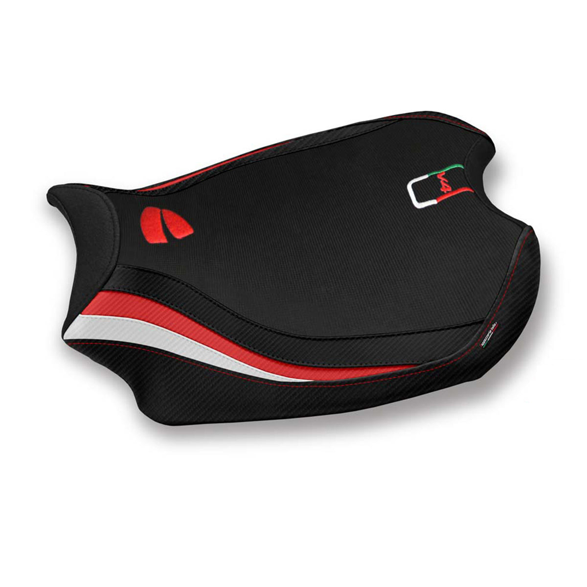 Funda de asiento para Ducati Panigale V4 2018-2024 Tappezzeria Italia TPZ Comfort en rojo y blanco