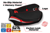 Funda de asiento para Ducati Panigale V4 2018-2024 Tappezzeria Italia TPZ Comfort en rojo y blanco
