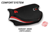 Funda de asiento para Ducati Panigale V4 2018-2024 Tappezzeria Italia TPZ Comfort en rojo y blanco