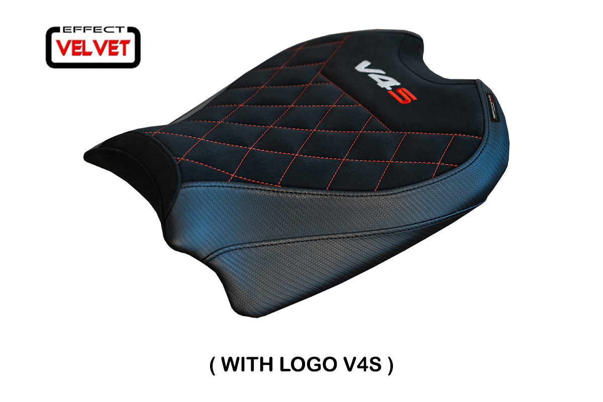 Ducati Panigale V4 S 2018-2024 Funda de asiento Tappezzeria Italia TPZ en Black Diamond