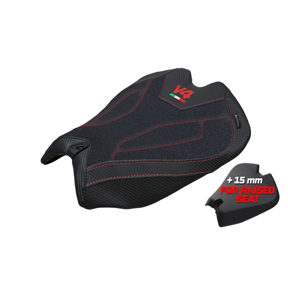 Ducati Panigale V4 2025 Funda Asiento Tappezzeria Italia TPZ Ultragrip Negro Logo V4