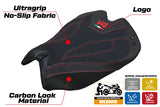 Ducati Panigale V4 2025 Funda Asiento Tappezzeria Italia TPZ Ultragrip Negro Logo V4