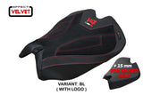 Ducati Panigale V4 2025 Seat Cover Tappezzeria Italia TPZ Velvet Black Logo V4