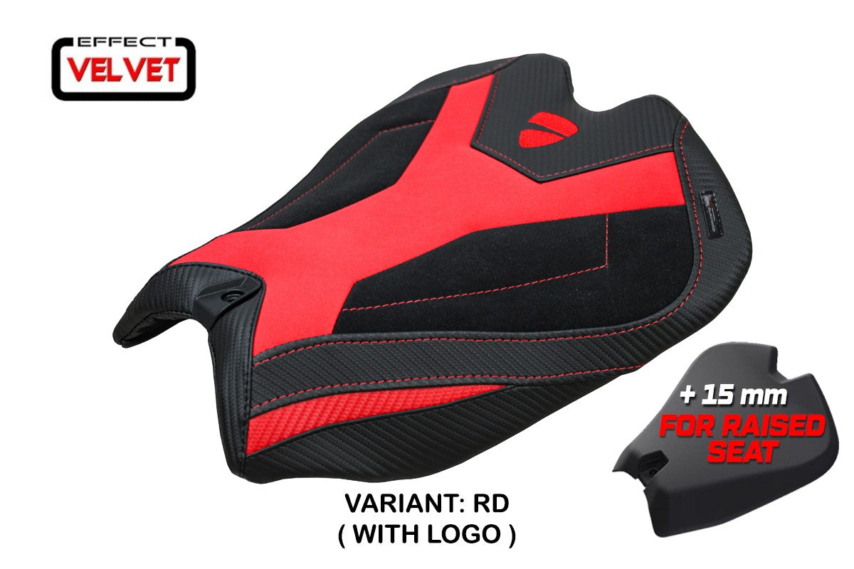 Ducati Panigale V4 2025-2026 Seat Cover Tappezzeria Italia TPZ Velvet Red Black Logo Ducati
