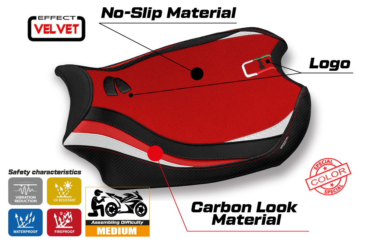 Ducati Panigale V4 2018-2024 Seat Cover TPZ Italia Red White