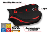 Funda de asiento Tappezzeria Italia TPZ para Ducati Panigale V4 2018-2024 en rojo y negro