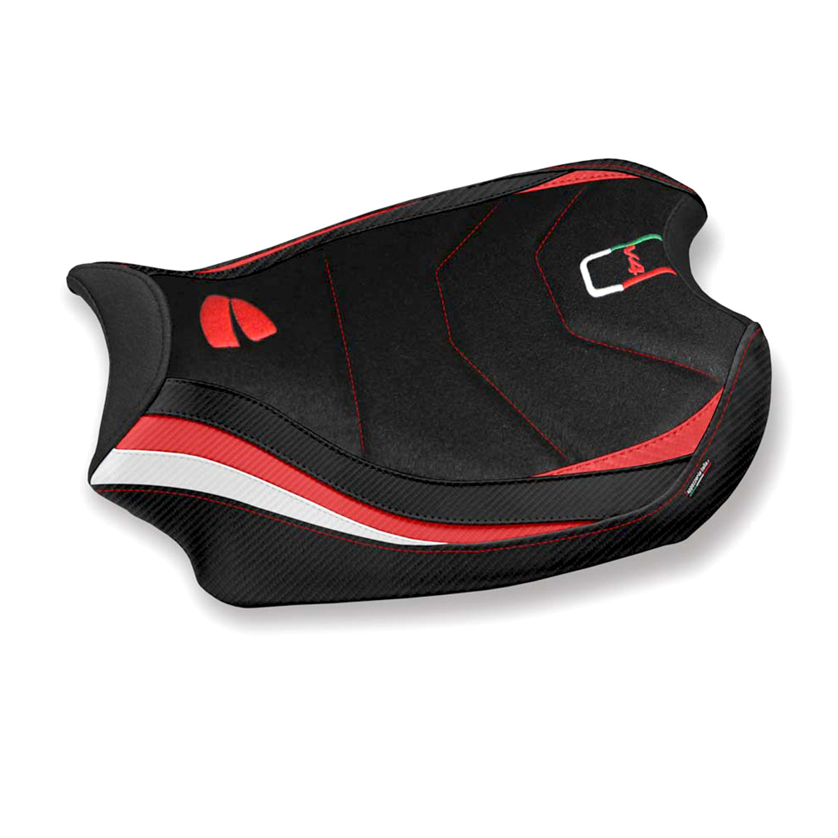 Ducati Panigale V4 2018-2024 Seat Cover Tappezzeria Italia TPZ Ultragrip in Red and White