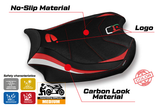 Ducati Panigale V4 2018-2024 Seat Cover Tappezzeria Italia TPZ Ultragrip in Red and White