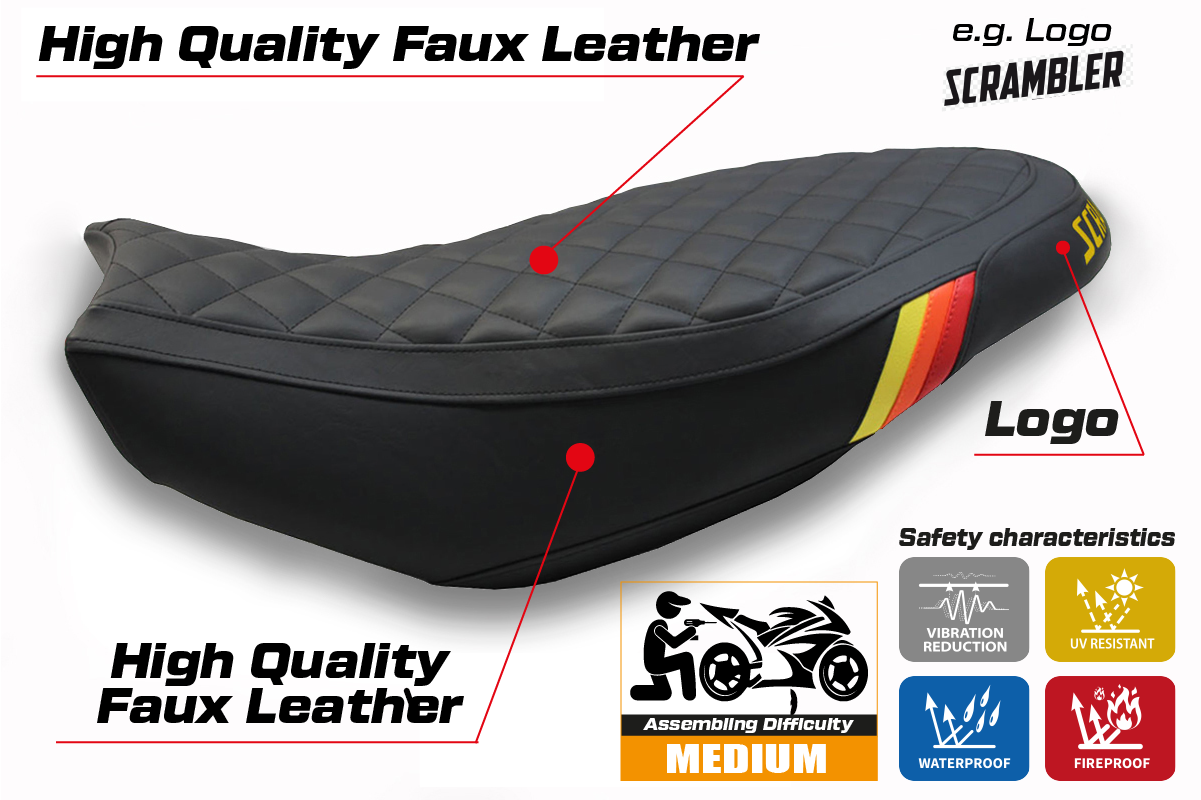 Ducati Scrambler 400 800 1100 2015-2024 Seat Cover TPZ Italia Black SE