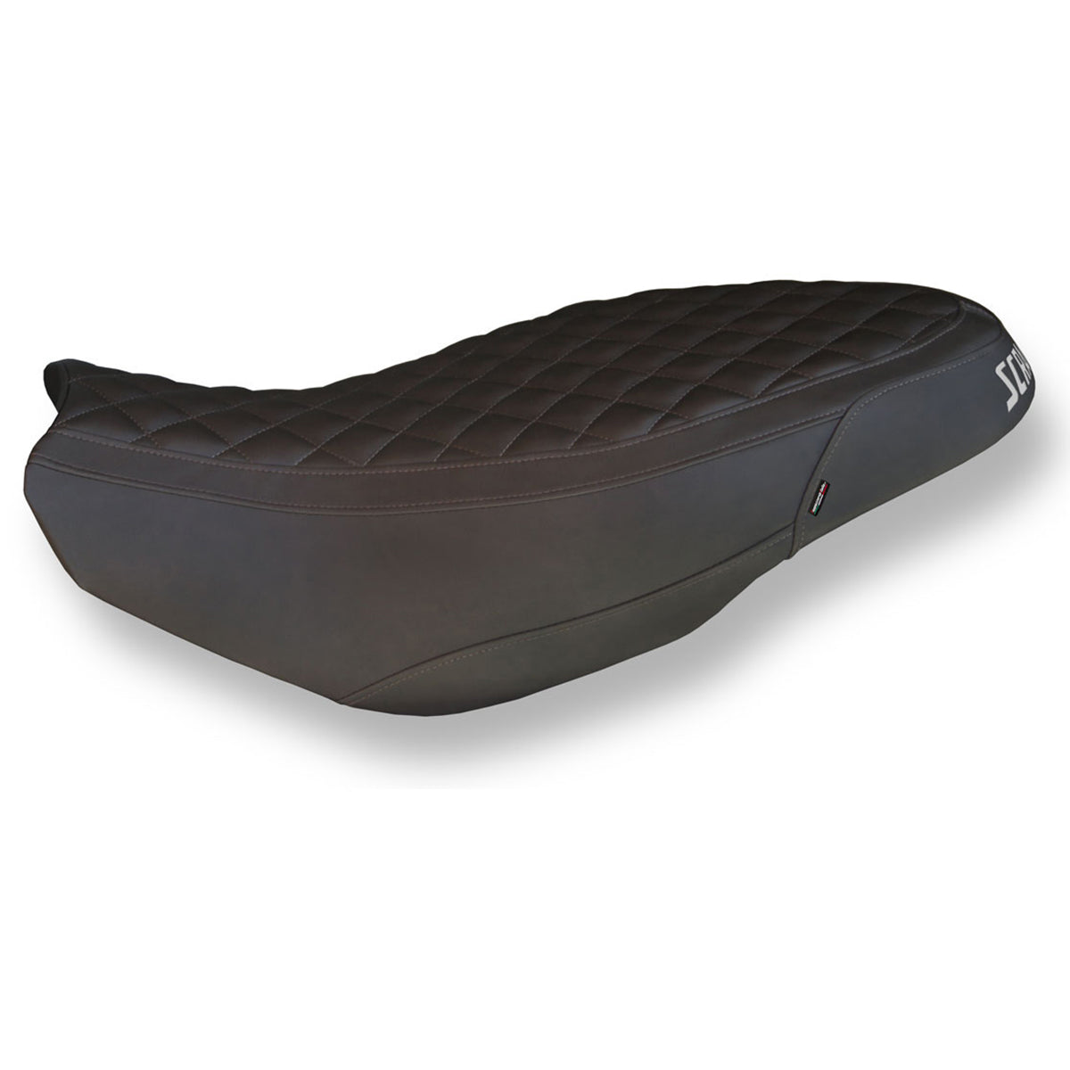 Funda de asiento Tappezzeria Italia TPZ Comfort para Ducati Scrambler 400 800 1100 2015-2024 en marrón oscuro