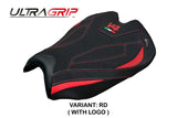 Funda de asiento para Ducati Streetfighter V4 2025 Tappezzeria Italia TPZ Ultragrip Rojo Negro Logo V4