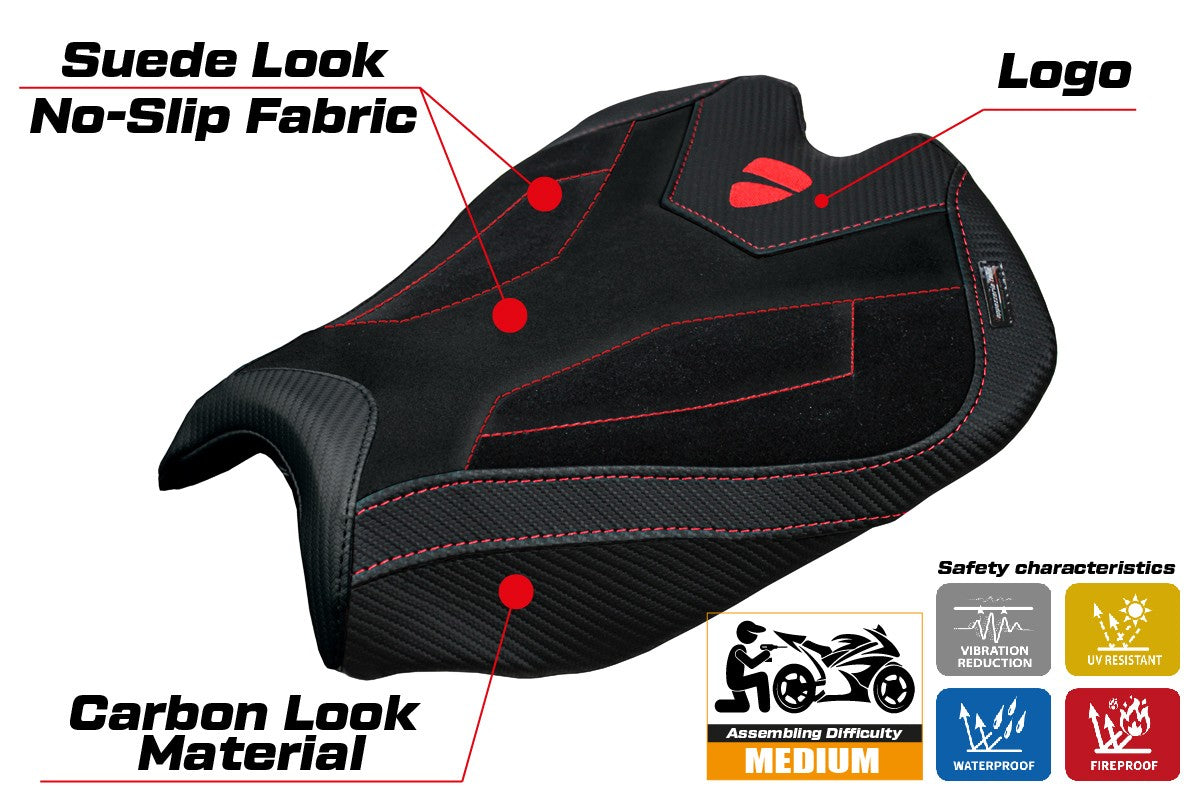 Funda de asiento para Ducati Streetfighter V4 2025 Tappezzeria Italia TPZ Velvet Black