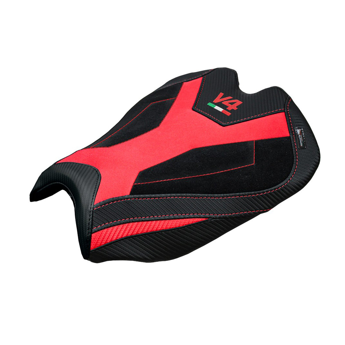 Ducati streetfighter V4 2025-2026 Seat Cover Tappezzeria Italia TPZ Velvet Red Black Logo V4