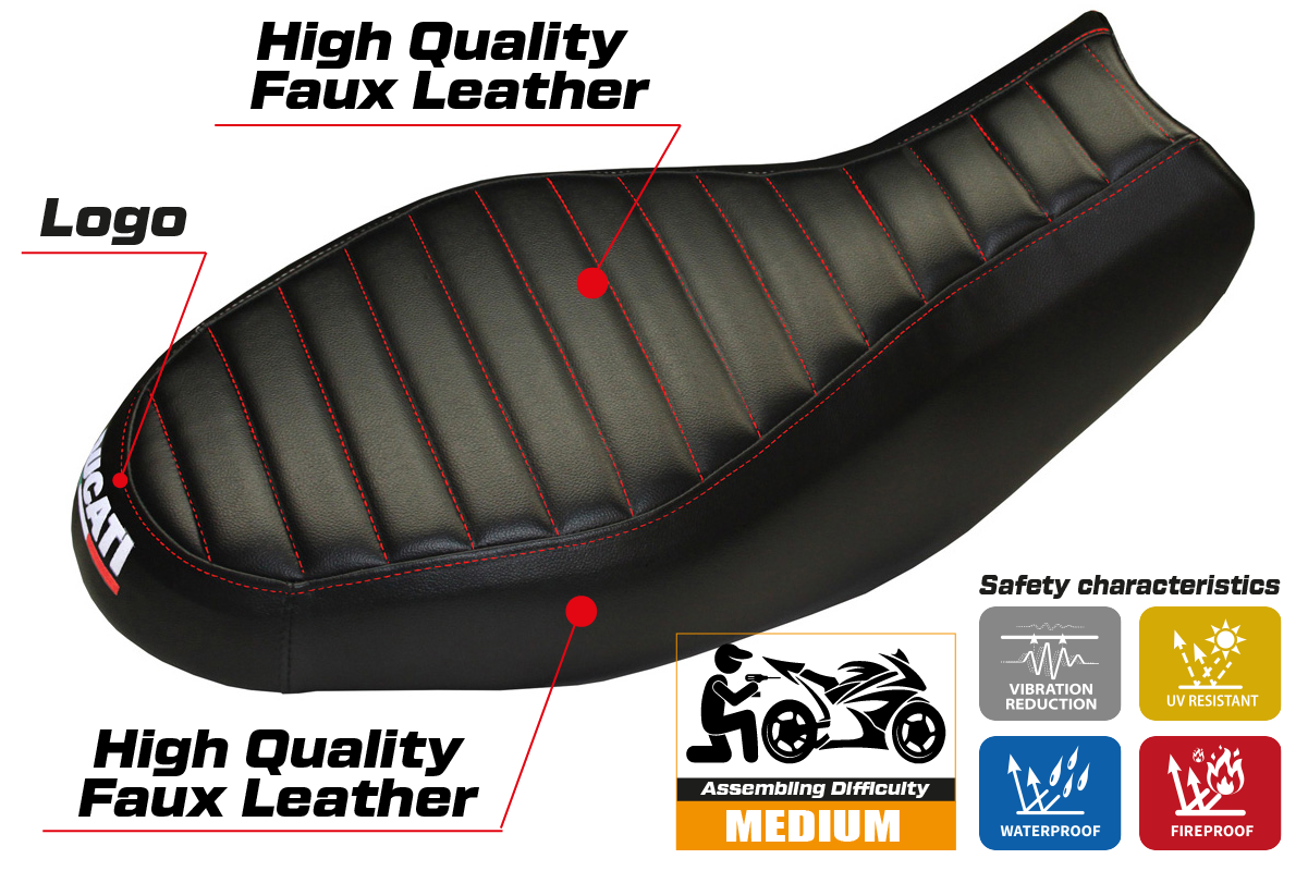 Ducati Scrambler 400 800 1100 2015-2024 Seat Cover TPZ Italia Red SE