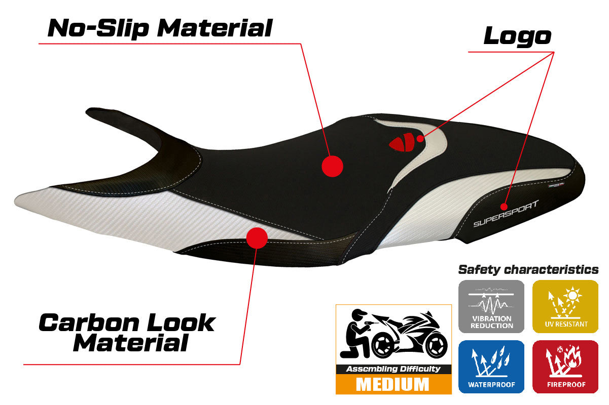 Ducati Super Sport 2017-2024 Seat Cover TPZ Italia White