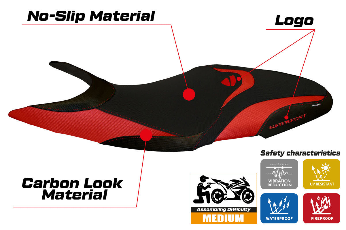 Ducati Super Sport 2017-2024 Seat Cover TPZ Italia Red