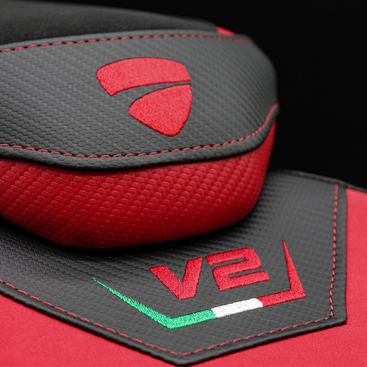 Funda de asiento Ducati Streetfighter V2 2025 Tappezzeria Italia TPZ Ultragrip Rojo Negro