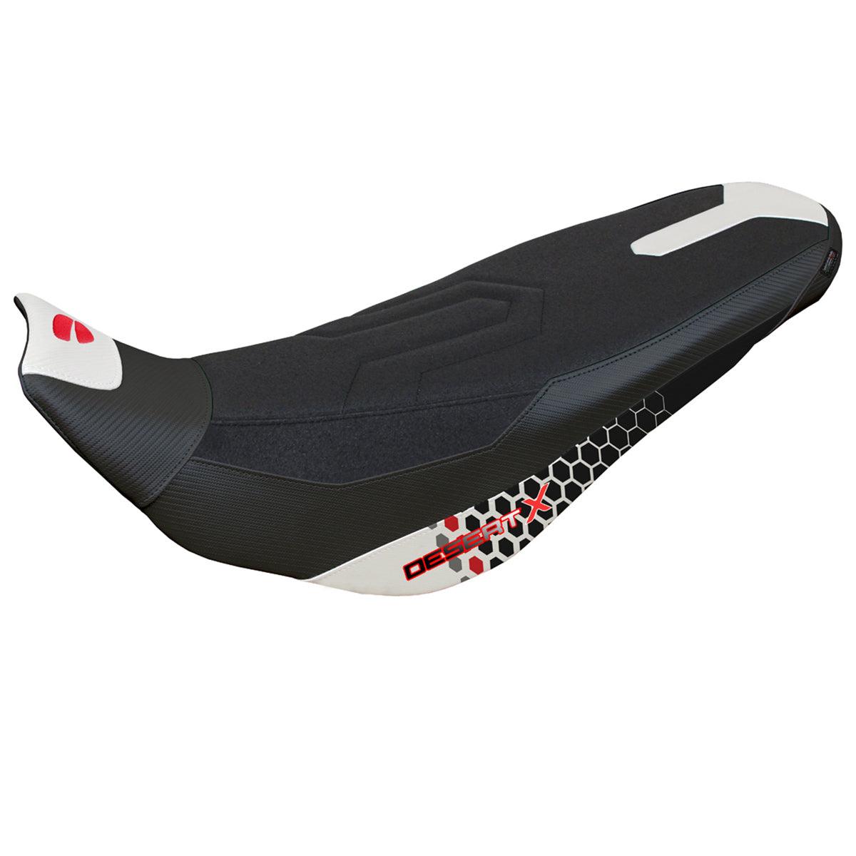 Funda de asiento para Ducati Desert X Rally 2022-2025 Tappezzeria Italia TPZ Ultragrip en blanco especial