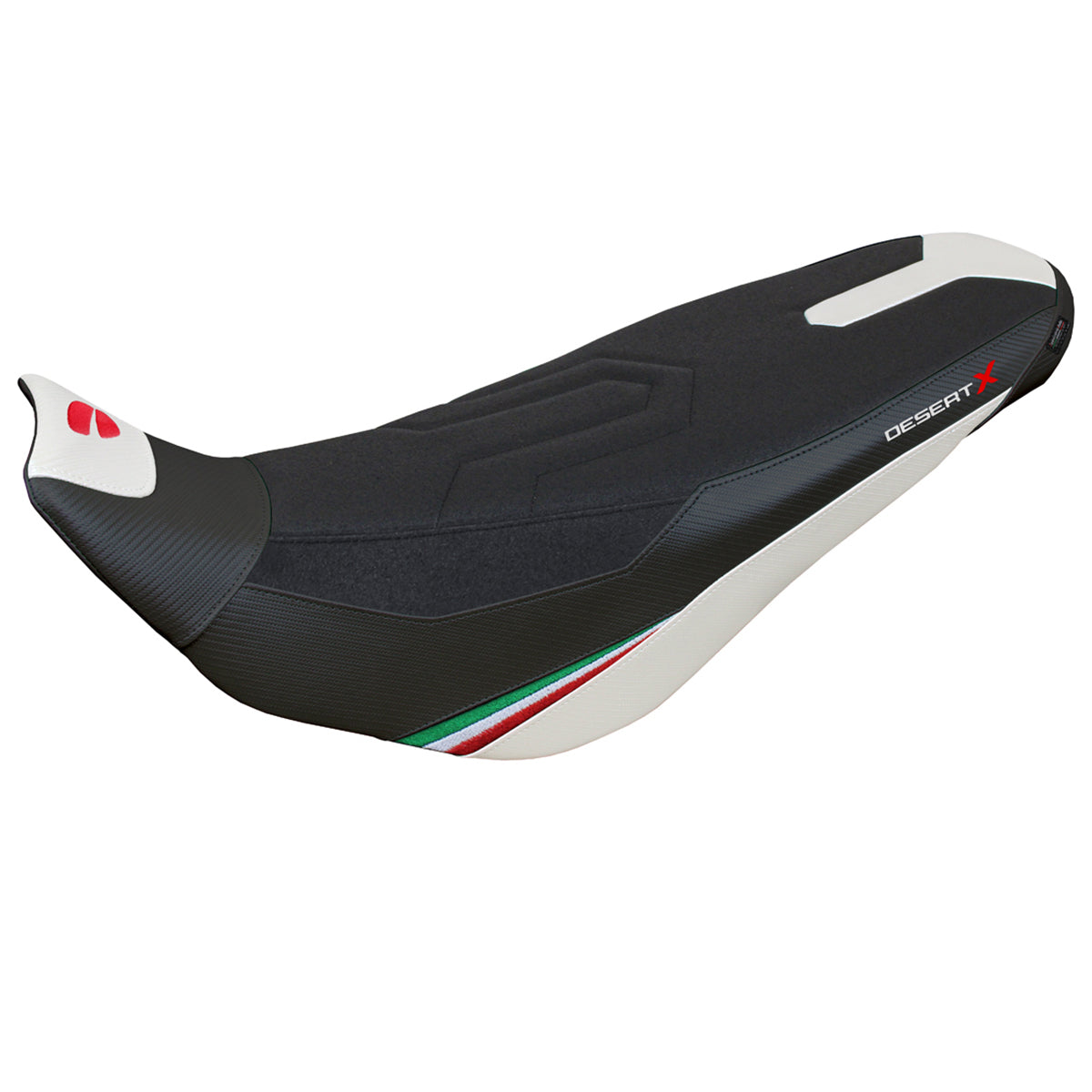 Ducati Desert X Rally 2022-2025 Seat Cover Tappezzeria Italia TPZ Ultragrip in White and Black