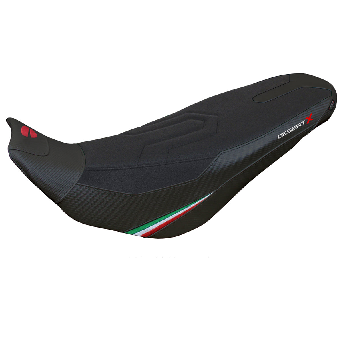 Funda de asiento Tappezzeria Italia TPZ Ultragrip para Ducati Desert X Rally 2022-2025 en negro