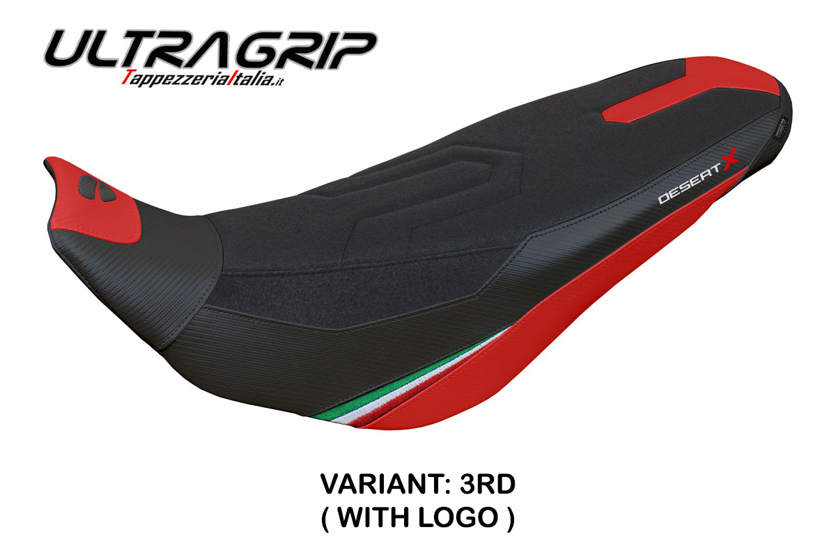 Ducati Desert X Rally 2022-2025 Seat Cover Tappezzeria Italia TPZ Ultragrip in Red and Black