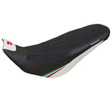 Funda de asiento Tappezzeria Italia TPZ para Ducati Desert X Rally 2022-2025 en Keren Comfort Blanco y Negro