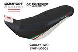 Funda de asiento Tappezzeria Italia TPZ para Ducati Desert X Rally 2022-2025 en Keren Comfort Blanco y Negro