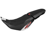 Funda de asiento Ducati Desert X 2022-2025 Tappezzeria Italia TPZ Comfort en blanco especial y negro