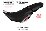 Funda de asiento Ducati Desert X 2022-2025 Tappezzeria Italia TPZ Comfort en blanco especial y negro