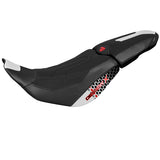 Funda de asiento para Ducati Desert X 2022-2025 Tappezzeria Italia TPZ Ultragrip en blanco especial y negro