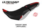 Funda de asiento para Ducati Desert X 2022-2025 Tappezzeria Italia TPZ en Thar Ultragrip blanco, rojo y negro