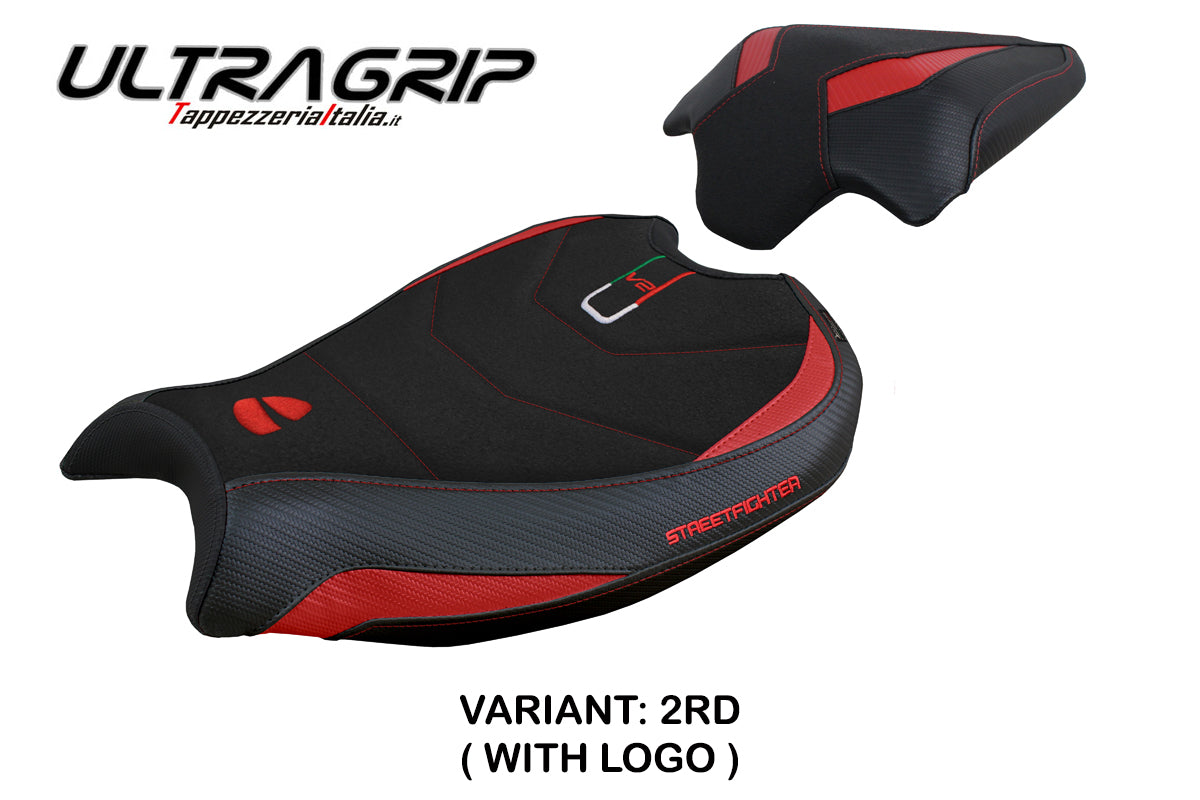 Ducati Streetfighter V2 2022-2024 Seat Cover Tappezzeria Italia TPZ Ultragrip in Red and Black