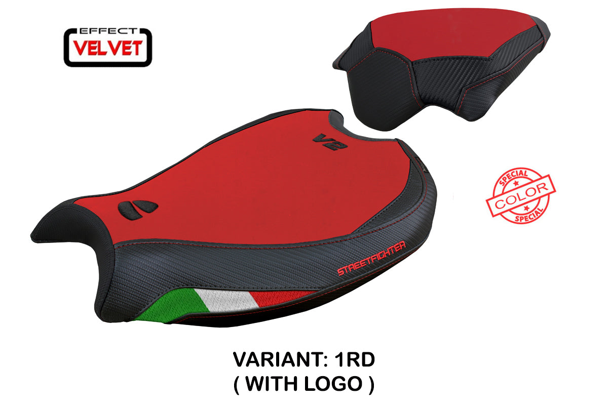 Ducati Streetfighter V2 2022-2024 Seat Cover Tappezzeria Italia TPZ in Velvet Red and Black
