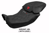 Funda de asiento Tappezzeria Italia TPZ para Ducati Diavel V4 2023-2025 en cuero Diablo Classic negro