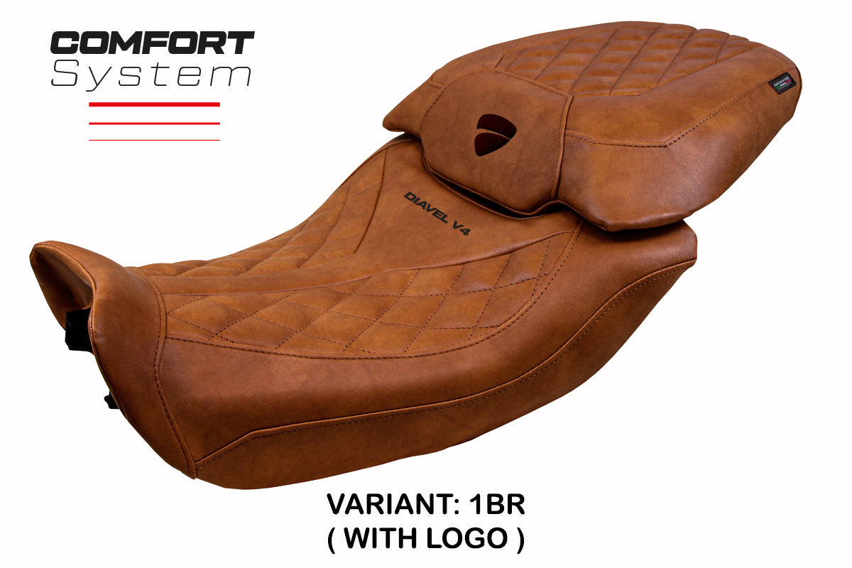 Ducati Diavel V4 2023-2026 Seat Cover Tappezzeria Italia TPZ Comfort Classic in Leather Brown