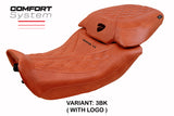 Funda de asiento para Ducati Diavel V4 2023-2025 Tappezzeria Italia TPZ Comfort Classic en piel color ladrillo