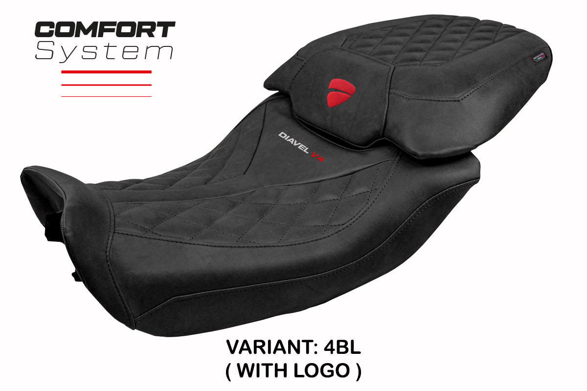Ducati Diavel V4 2023-2025 Seat Cover Tappezzeria Italia TPZ Comfort Classic in Leather Black