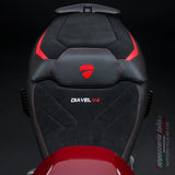 Funda de asiento para Ducati Diavel V4 2023-2025 Tappezzeria Italia TPZ Velvet en rojo Diablo y negro