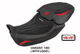Funda de asiento para Ducati Diavel V4 2023-2025 Tappezzeria Italia TPZ Velvet en rojo Diablo y negro