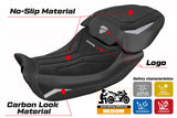 Funda de asiento Tappezzeria Italia TPZ para Ducati Diavel V4 2023-2025 en terciopelo Diablo plateado y negro