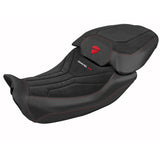 Funda de asiento Tappezzeria Italia TPZ para Ducati Diavel V4 2023-2025 en terciopelo negro Diablo