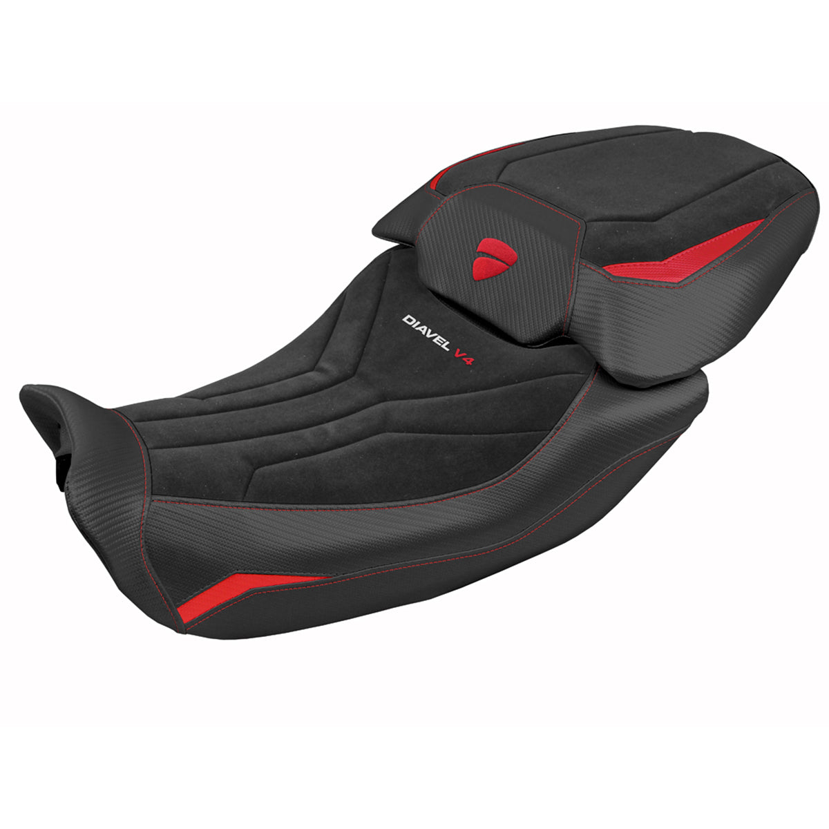Funda de asiento para Ducati Diavel V4 2023-2025 Tappezzeria Italia TPZ Velvet Comfort en Diablo Black