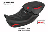 Funda de asiento para Ducati Diavel V4 2023-2025 Tappezzeria Italia TPZ Velvet Comfort en Diablo Black