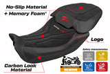 Funda de asiento Tappezzeria Italia TPZ para Ducati Diavel V4 2023-2025 en terciopelo Diablo Comfort plateado y negro