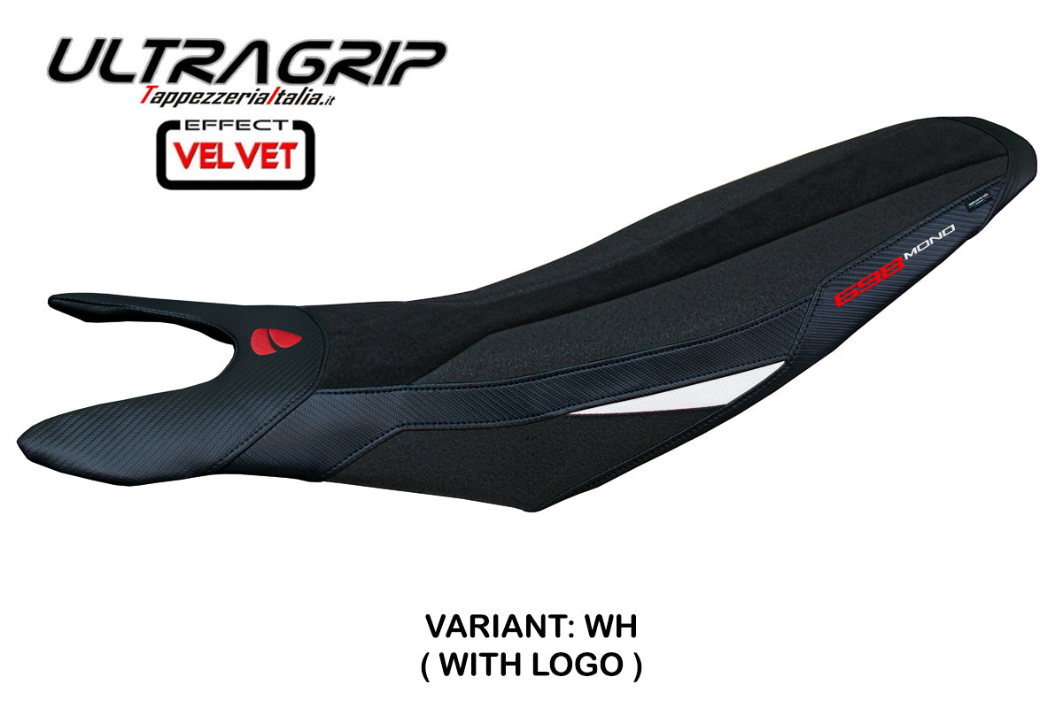 Ducati Hypermotard 698 Mono 2024-2025 Funda Asiento Tappezzeria Italia TPZ Ultragrip en Blanco