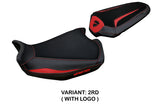 Funda de asiento Tappezzeria Italia TPZ para Ducati Monster 937 950 2021-2025 en rojo y negro